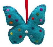 Blue Fabric Butterfly Mobile